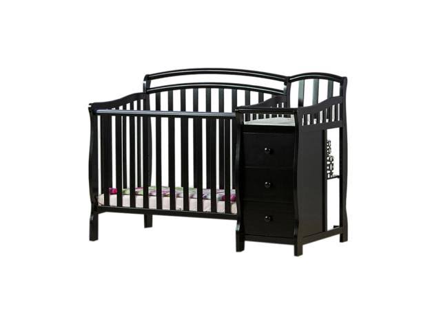 4-in-1 Mini Crib and Dressing Table Black K937