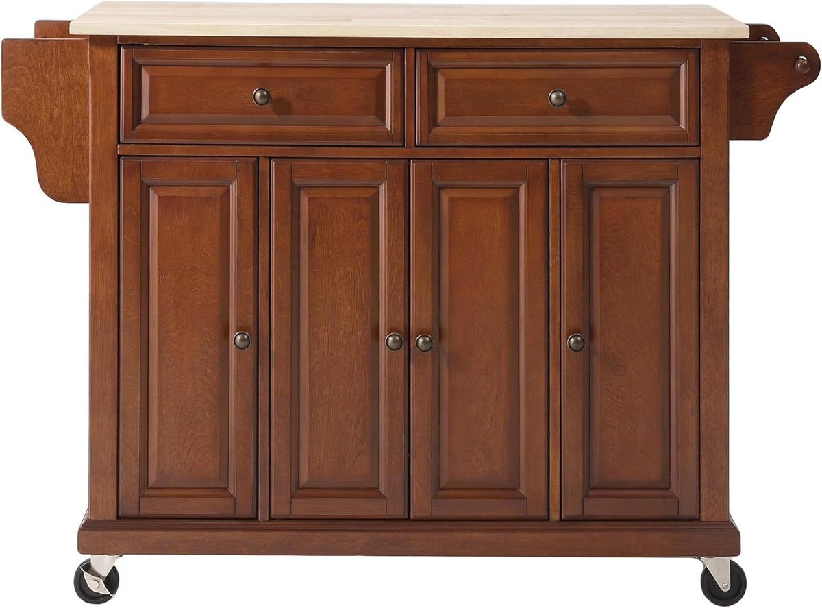 Full Size Kitchen Cart with Solid Black Granite Top W677549