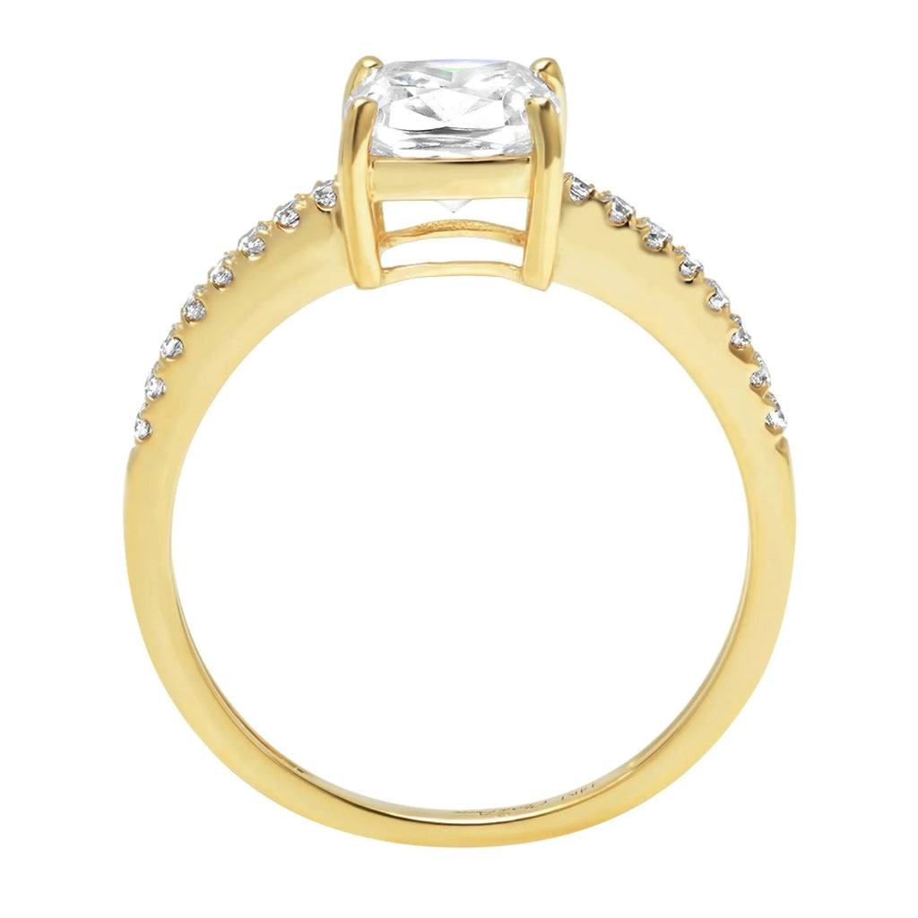 Cushion Cut Simulated Alexandrite 18k Yellow Gold Ring Size 3.75 D470