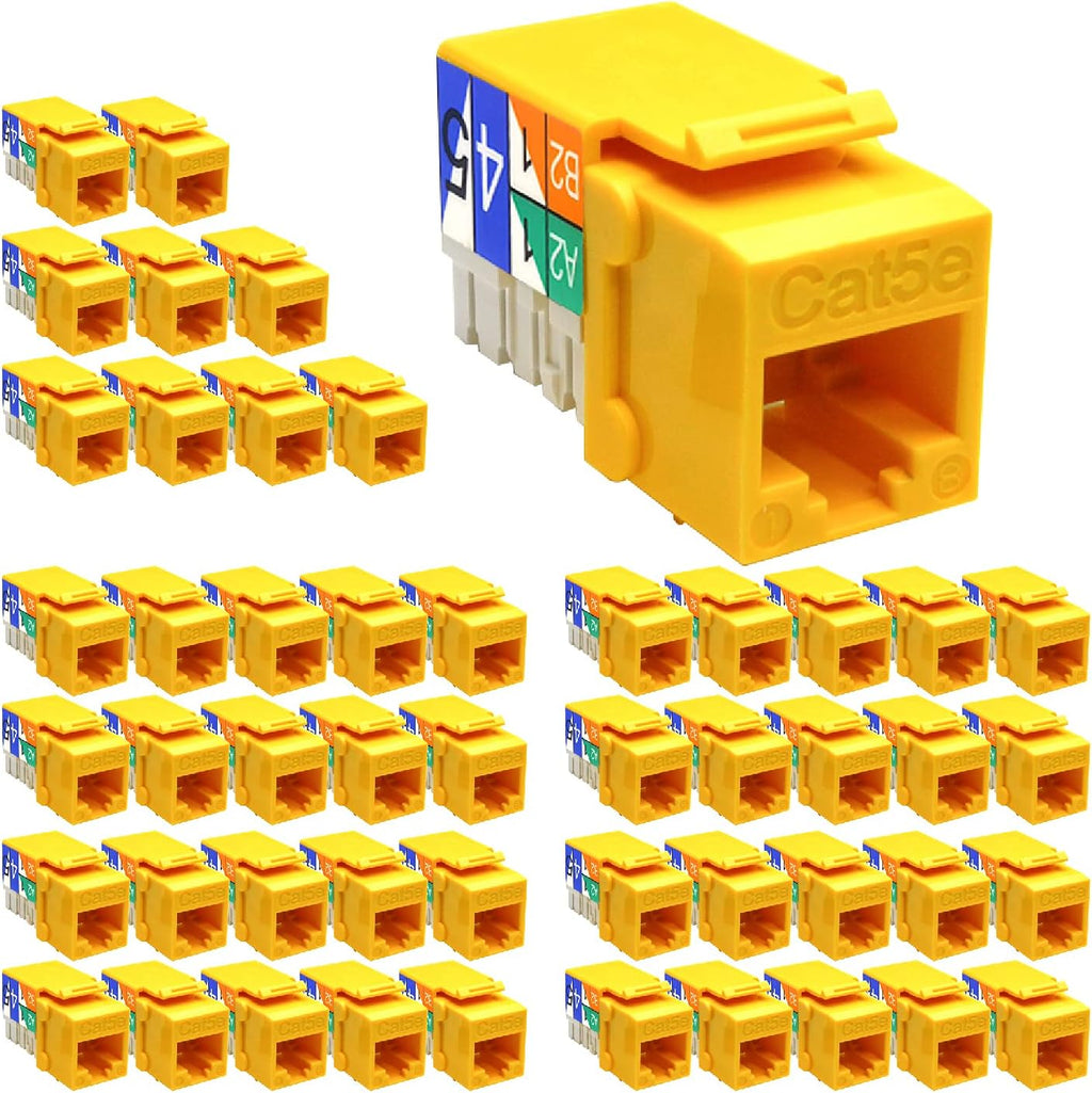 Cat.5E RJ45 Keystone Jacks, 50-Pack, Orange U5174