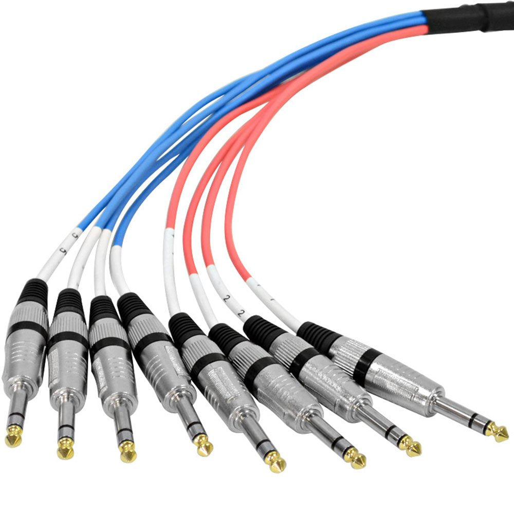 8 Channel 5' XLR Male to 1/4 TRS Snake Cable L508
