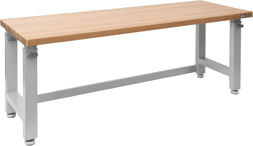 72" Granite Grey Height Adjustable Wood Top Workbench Desk M890