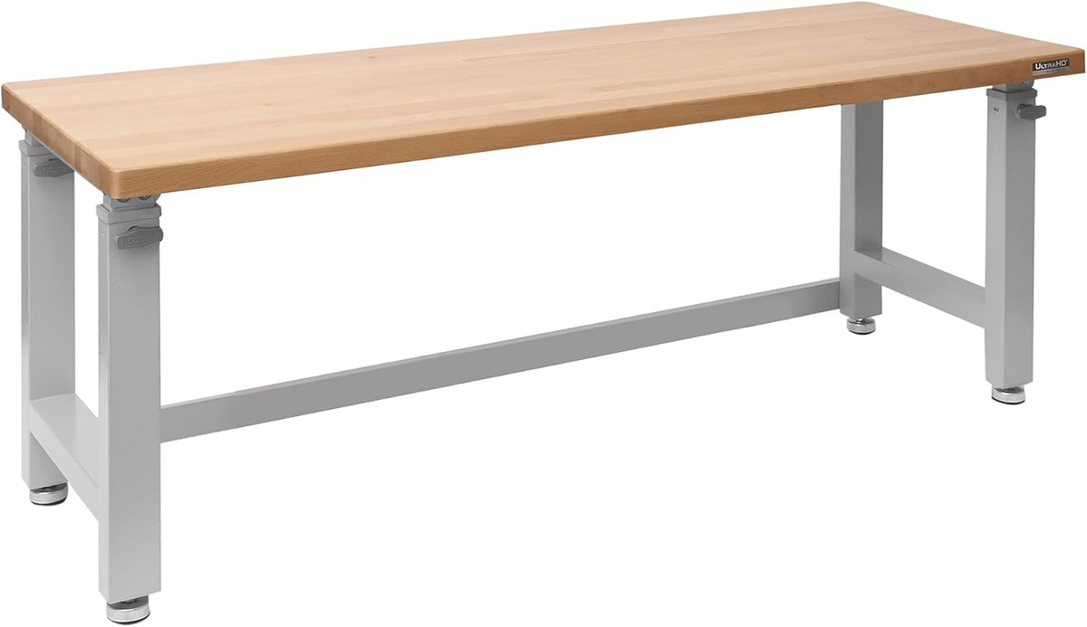 72" Granite Grey Height Adjustable Wood Top Workbench Desk M890