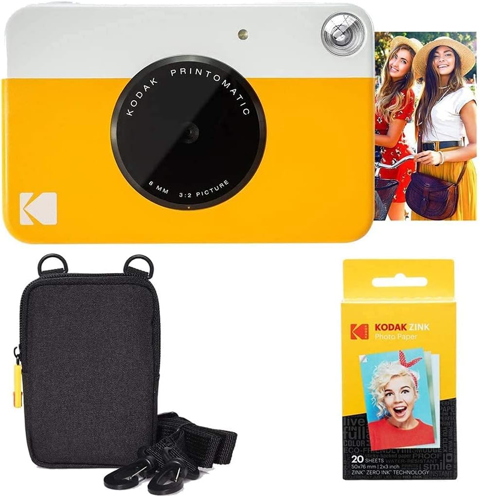 Green Instant Camera + Zink Paper (20 Sheets) + Case T950