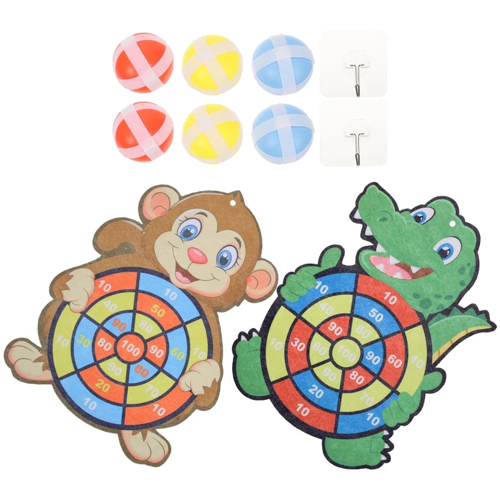 10 Sets Plastic Sticky Ball Dart Board E34158