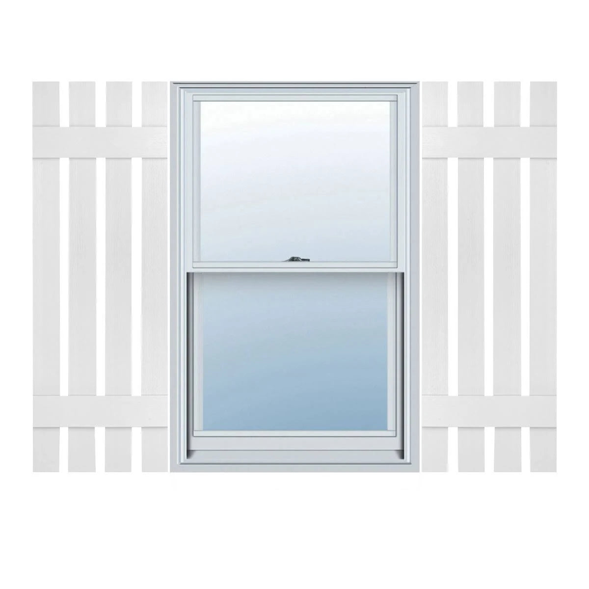 White Vinyl Board-n-Batten Shutters S72385