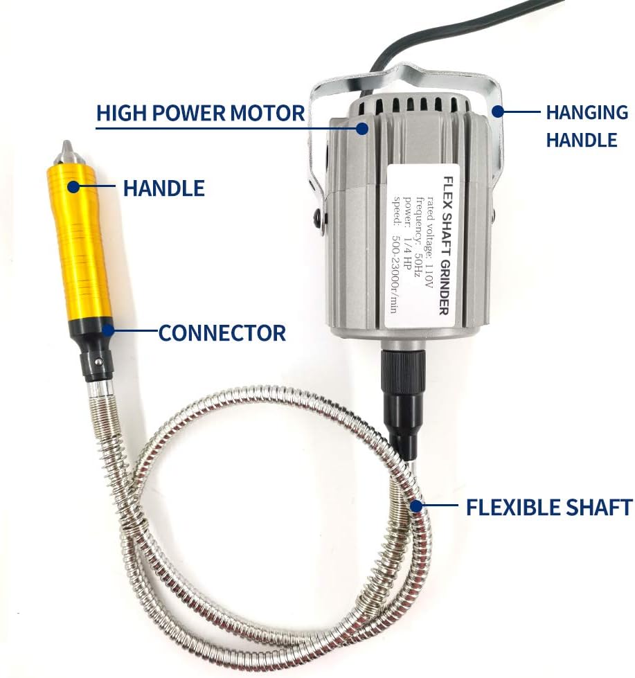 Flex Shaft Rotary Tool 780W 6.5MM Hanging Grinder Carver with Foot Pedal Control R435