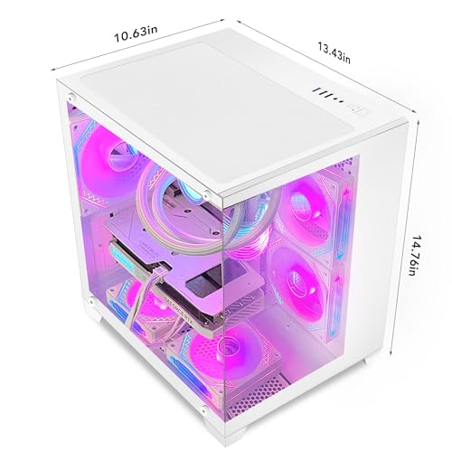 White AMD Ryzen 7 5700X RTX 4070 Super 12G 32GB DDR4 RAM 1TB M.2 PCIE SSD 1TB SATA SSD Windows 11 Pro 64-bit Desktop Computer Y884