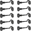 Black Wrought Iron Cabin Hook Eye Bolt 4 Swivel Style Reversible Privacy Hook Latches with Screws Pack of 10 J491314
