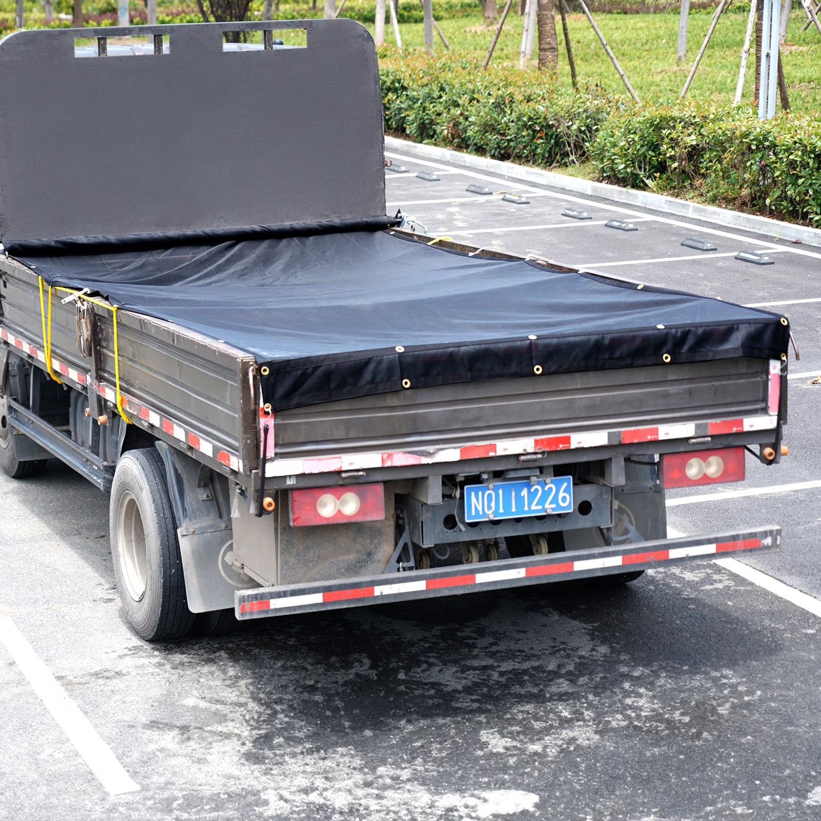 Dump Truck Tarp Mesh Tarp 6 x 14 ft PVC 18oz Double Pockets Trailer Shade C92518