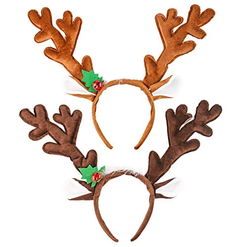 Reindeer Antlers Headband, 2PCS Deer Antlers with Bells K116