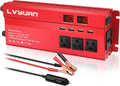 1000W Car Power Inverter DC 12V to 110V AC with 4 Outlets, 4 USB Ports, Red Pack of 2 Q4252