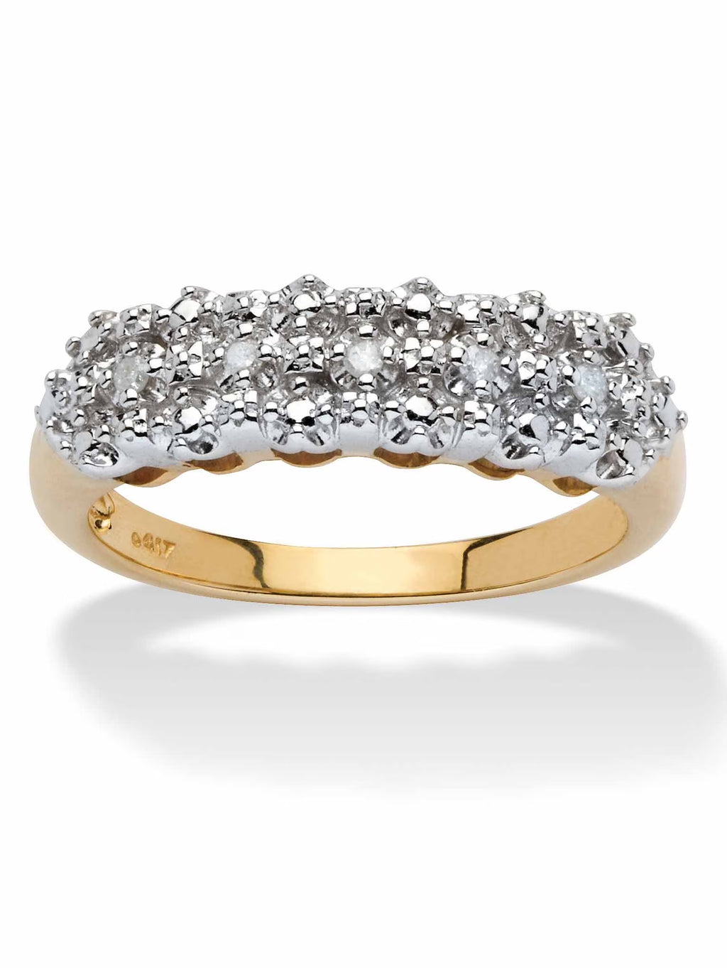 10k Yellow Gold Diamond Accent Cluster Ring B83582