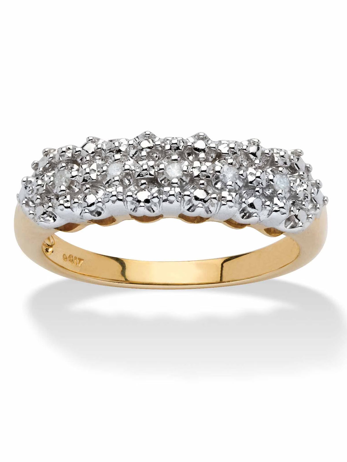 10k Yellow Gold Diamond Accent Cluster Ring B83582