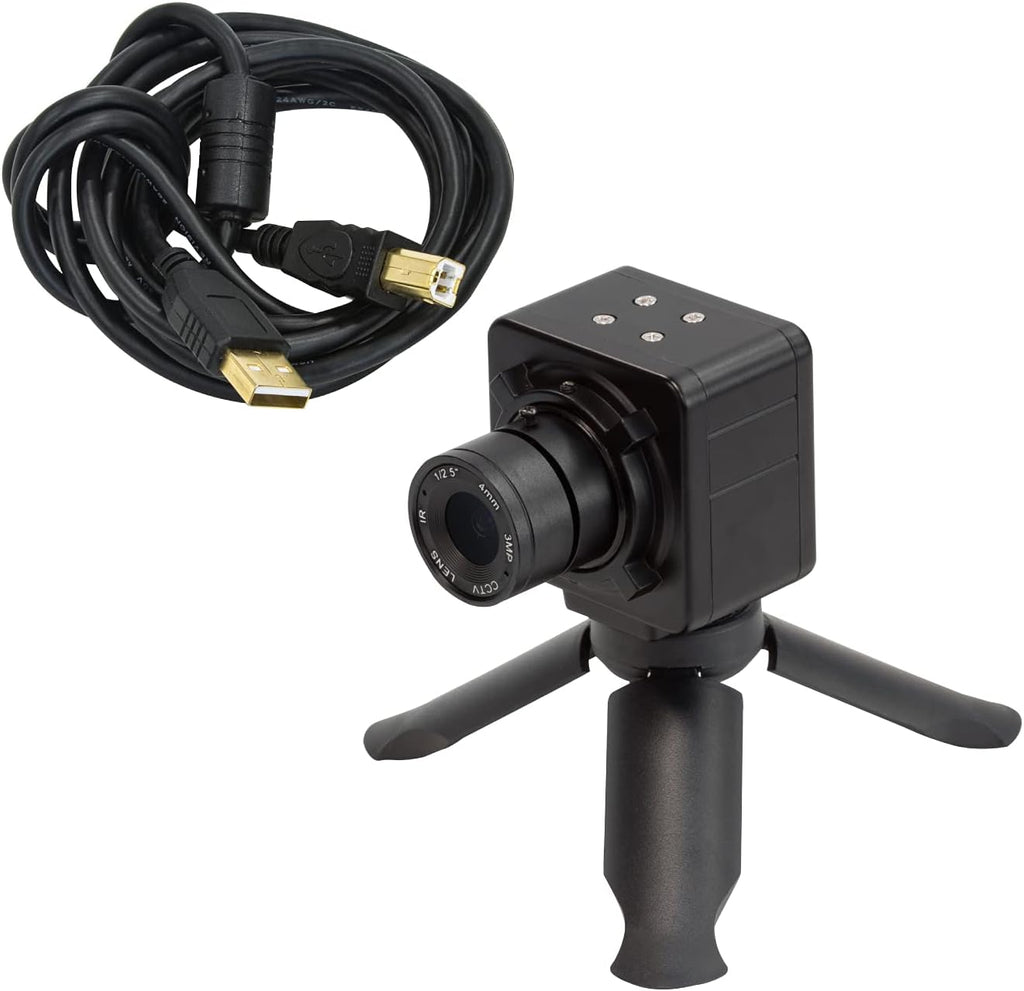 4mm Manual Focus USB Camera with 1/2.7 AR0230 Image Sensor, Full HD 1080P HDR Webcam with CCTV Video Lens W75692
