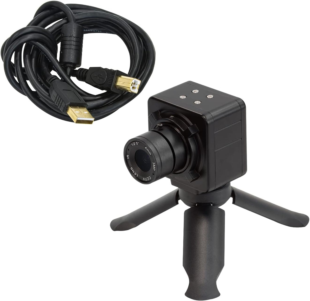 4mm Manual Focus USB Camera with 1/2.7 AR0230 Image Sensor, Full HD 1080P HDR Webcam with CCTV Video Lens W75692