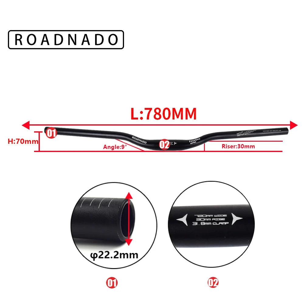 31.8*780mm Aluminium Alloy MTB Riser Handlebar T6614