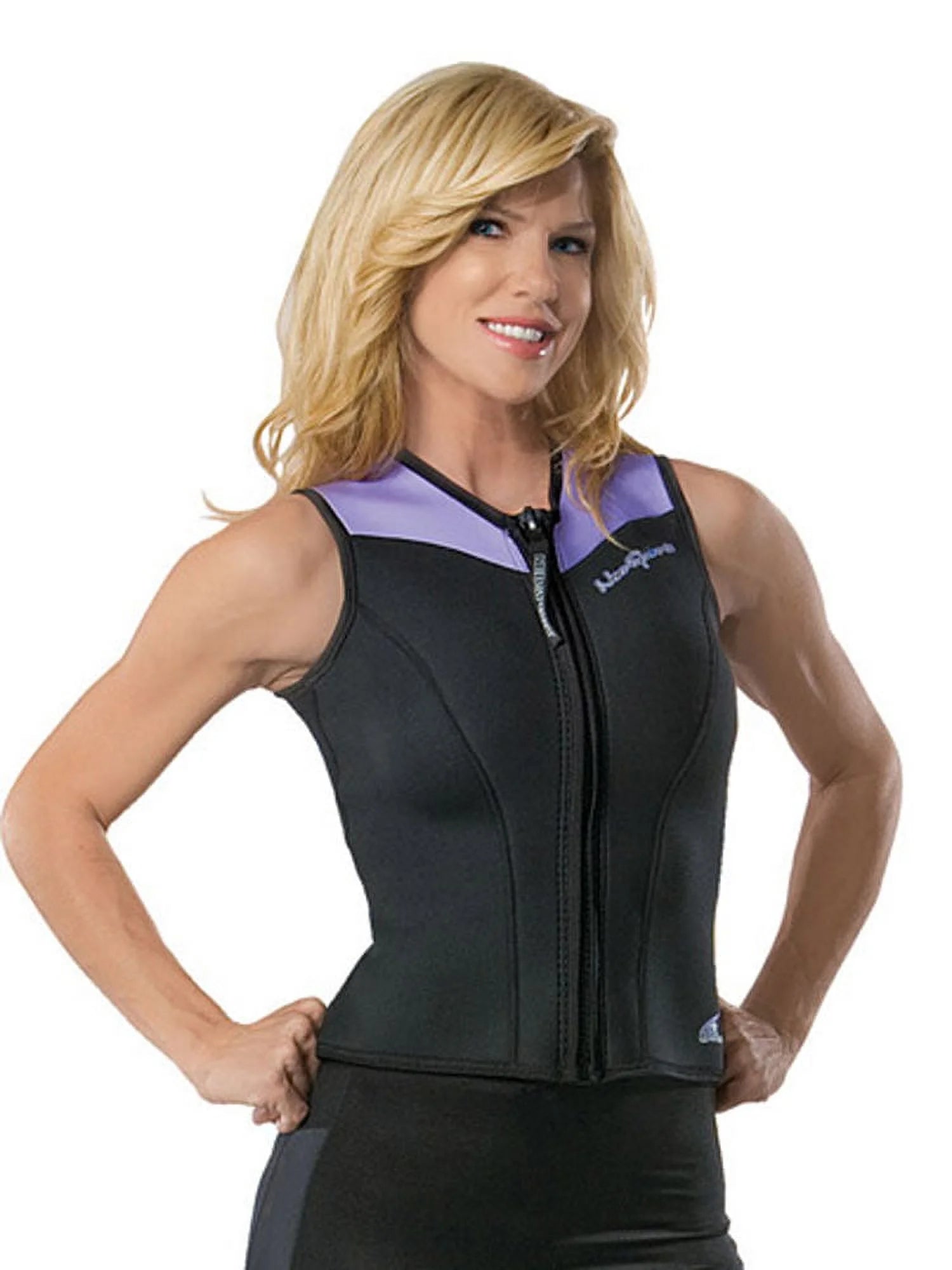 2.5mm Zip Front Wetsuit Vest Black/lavender I3976