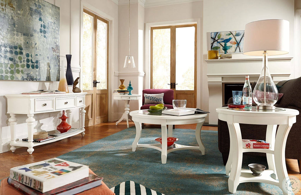 White Round Accent Table U45402