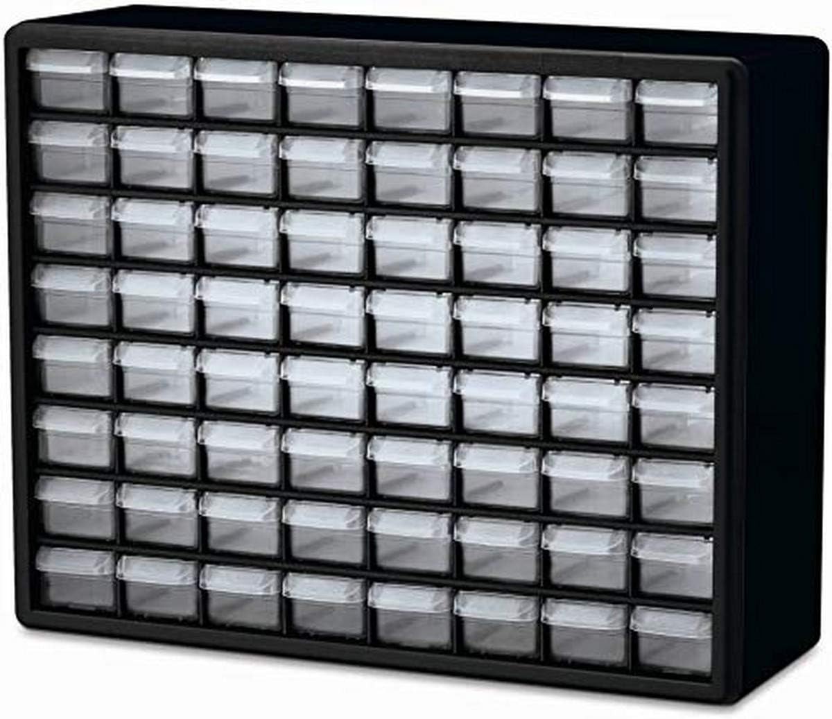 64 Drawer Plastic Parts Storage Cabinet, Black, Pack of 2 R291