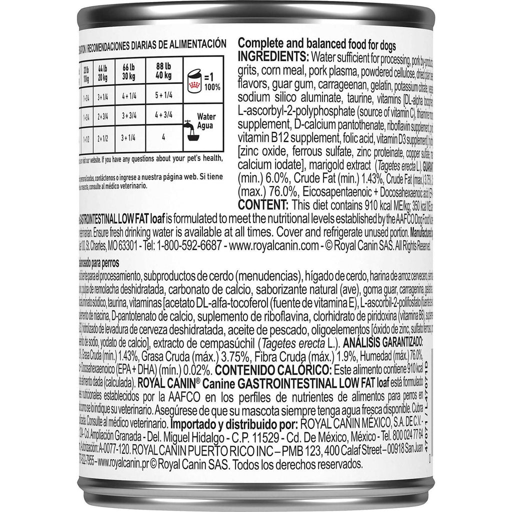Veterinary Diet Gastrointestinal Low Fat Canned Dog Food L77538