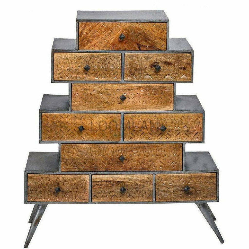 10 Drawer Wood Storage Cabinet F442
