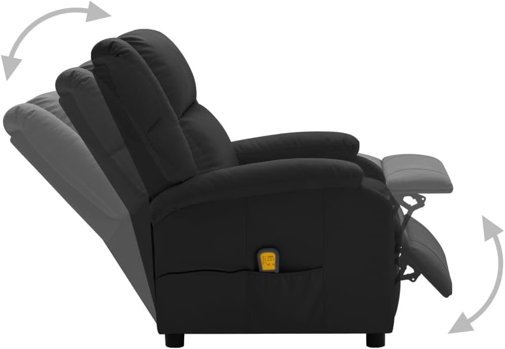 Black Faux Leather Adjustable Recliner Chair with Footrest X101
