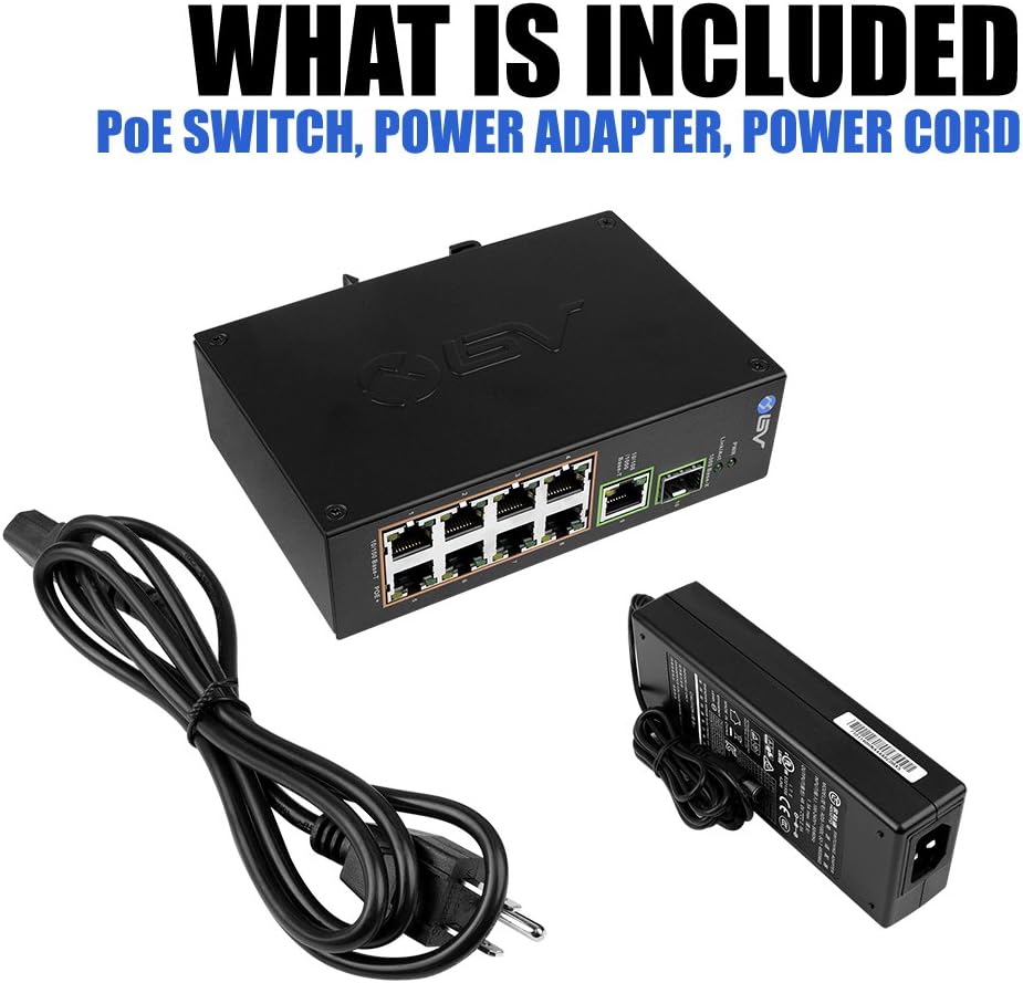 10 Port PoE+ Industrial DIN Rail Switch with Gigabit Ethernet & SFP Uplink L508479