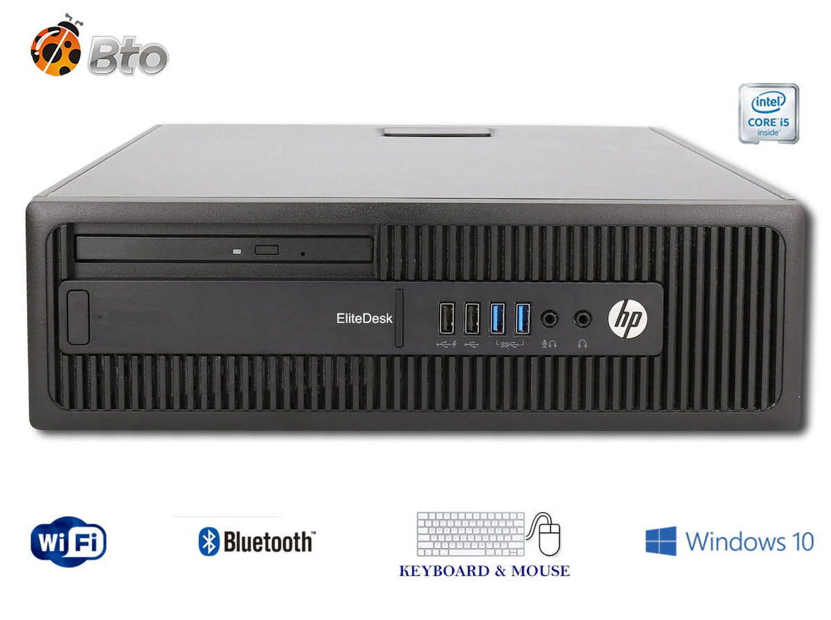 HP 800G1 Desktop SFF Computer Intel Core i5 8GB Ram 500GB HDD NVIDIA GT 1030 2GB 19" LCD Windows 10 (Refurbished) S804