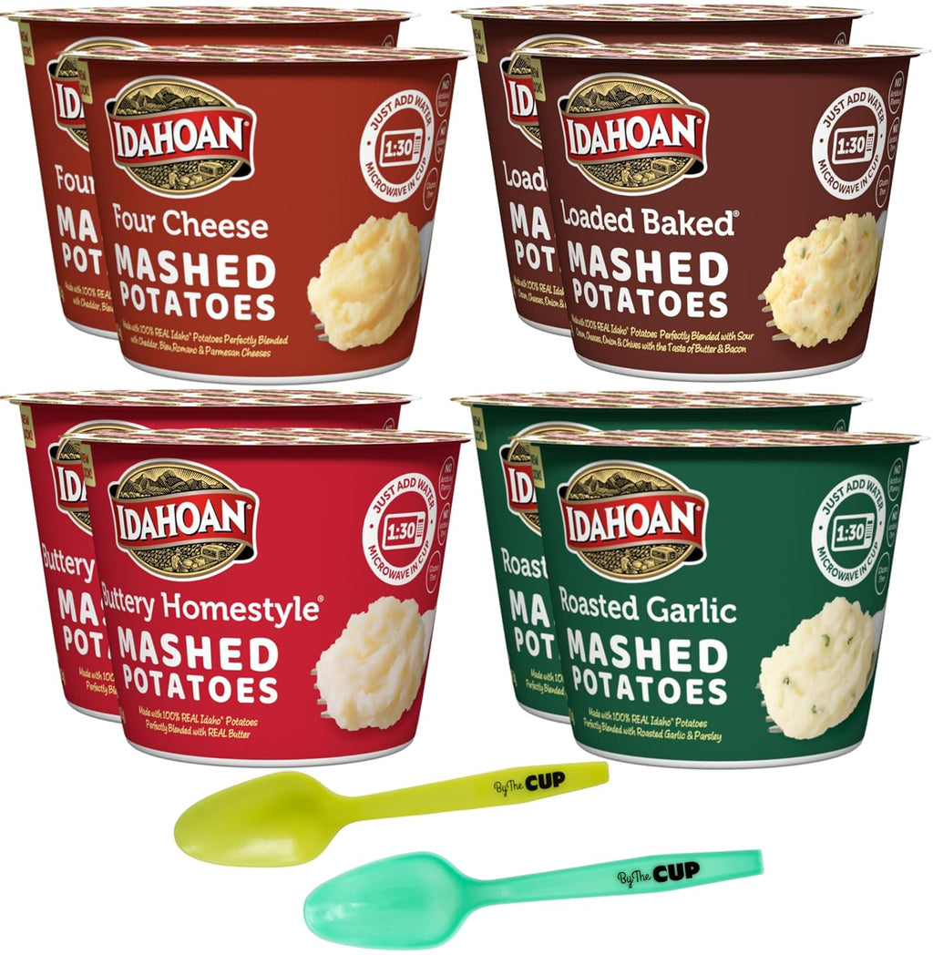 4 Flavor Mashed Potatoes Microwavable Bowls Variety, Pack of 8 X982