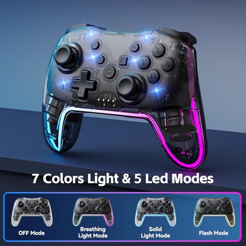 Ergonomic Wireless Gamepad with RGB Lighting V6739