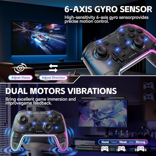 Ergonomic Wireless Gamepad with RGB Lighting V6739