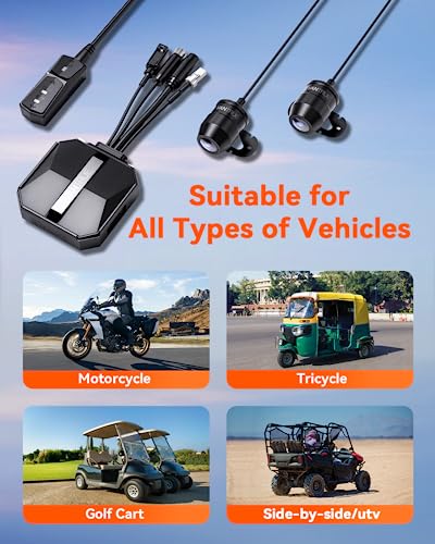 Motorcycle 4K Dash Cam Front and Rear, IP67 Waterproof, GPS Wi-Fi Z60960