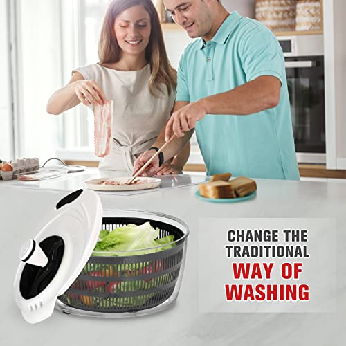 Large 4.2 Quart Salad Spinner with Bowl Rotary Handle (Black) A821