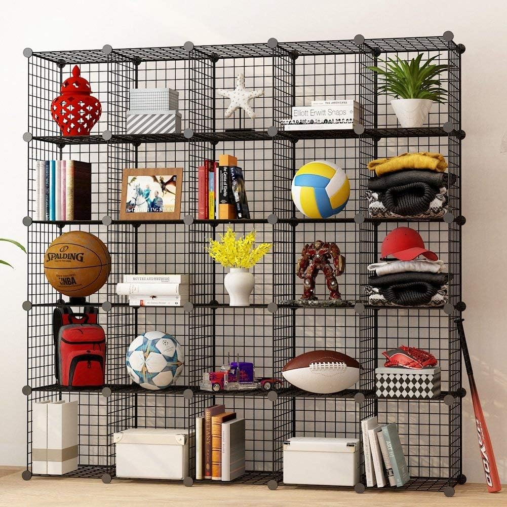 14x14 Wire Cube Storage, 25-Cube Modular Shelving Unit T628