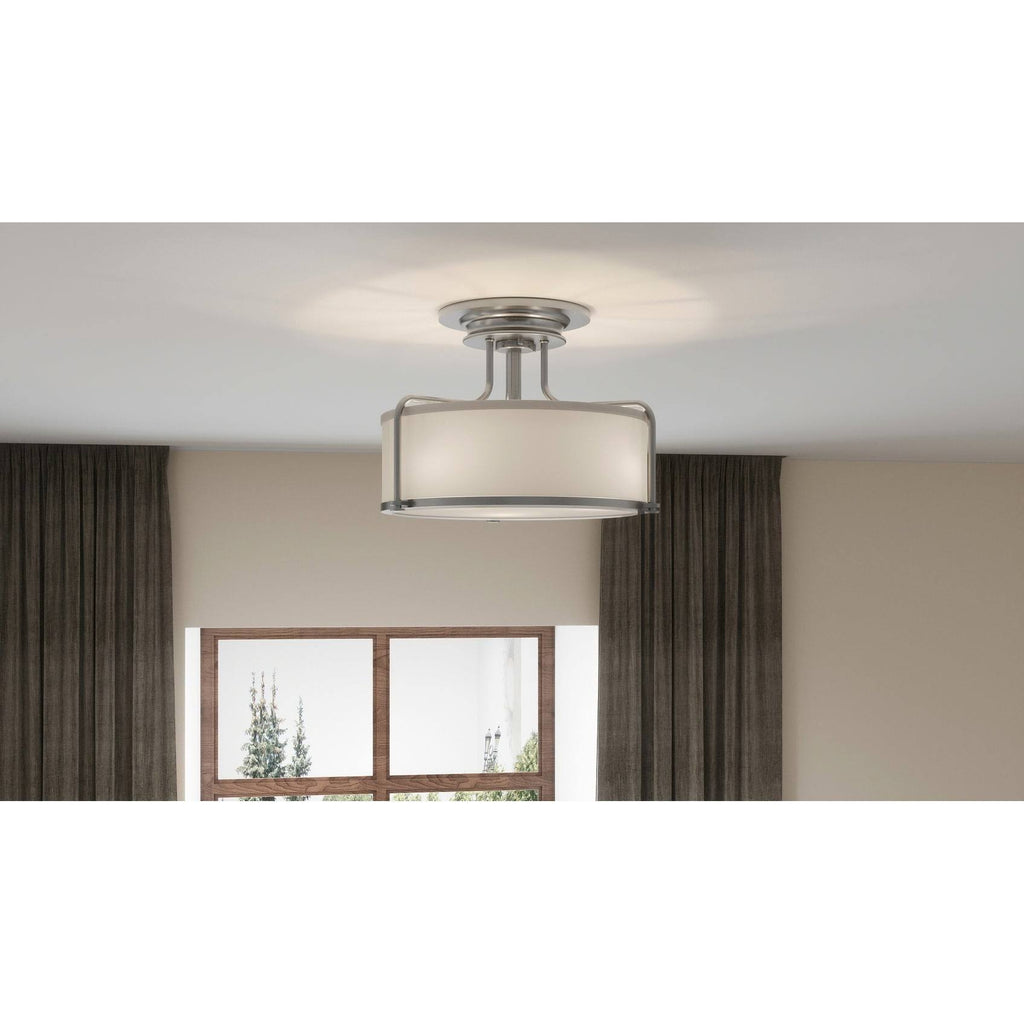 Brushed Nickel 3-Light Semi-Flush Mount E701