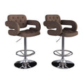 Dark Brown Fabric Barstool (Set of 2) A573