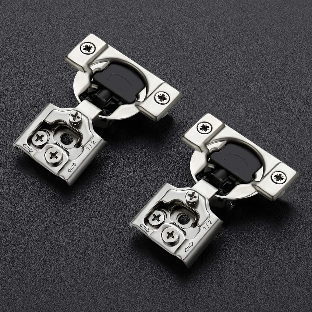 62 Pack 31 Pairs 1/2 inch Overlay Soft Close Satin Nickel Stainless Steel Concealed Hinges Y414
