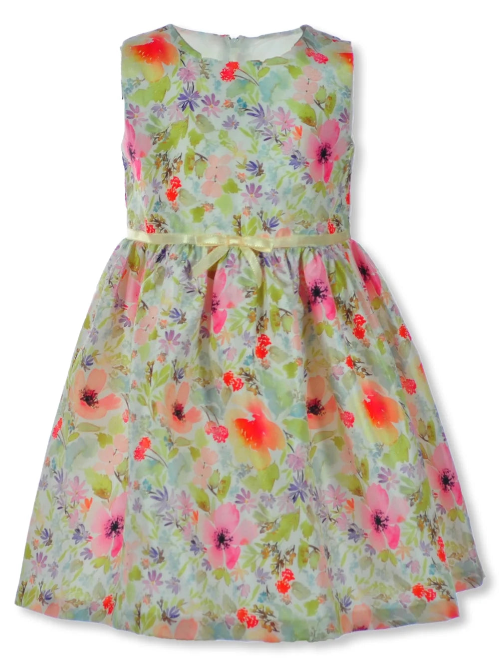 Girls' 2-Piece Floral Dress With Jacket Outfit - yellow, 6x W25708