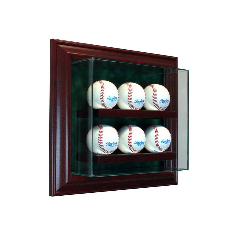 6 Baseball Cabinet Style Display Case, Cherry T689035