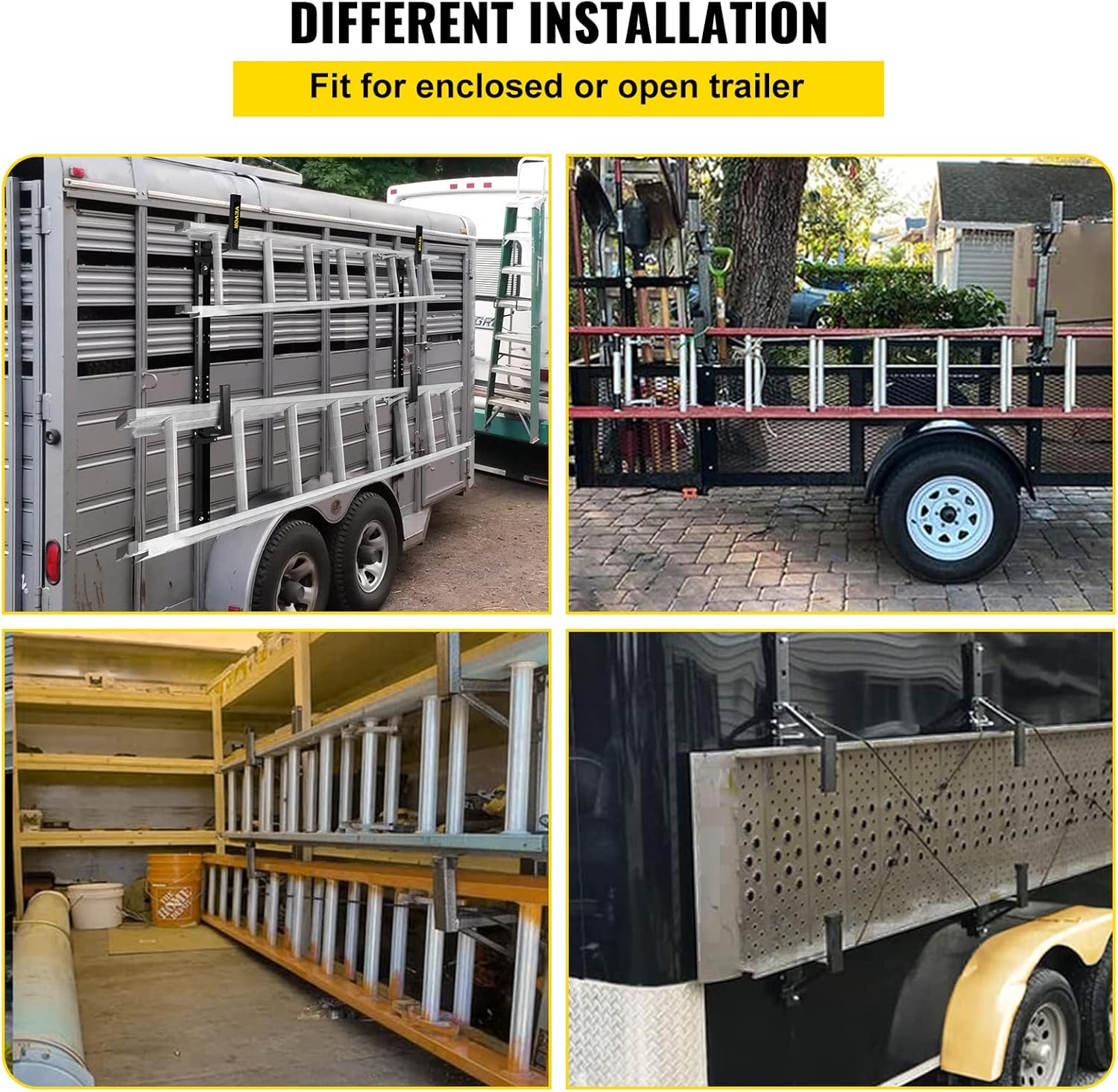 Black Steel Trailer Ladder Rack Z50764