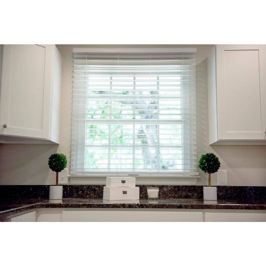 Cordless Soft White Faux Wood Room Darkening Blinds X1372