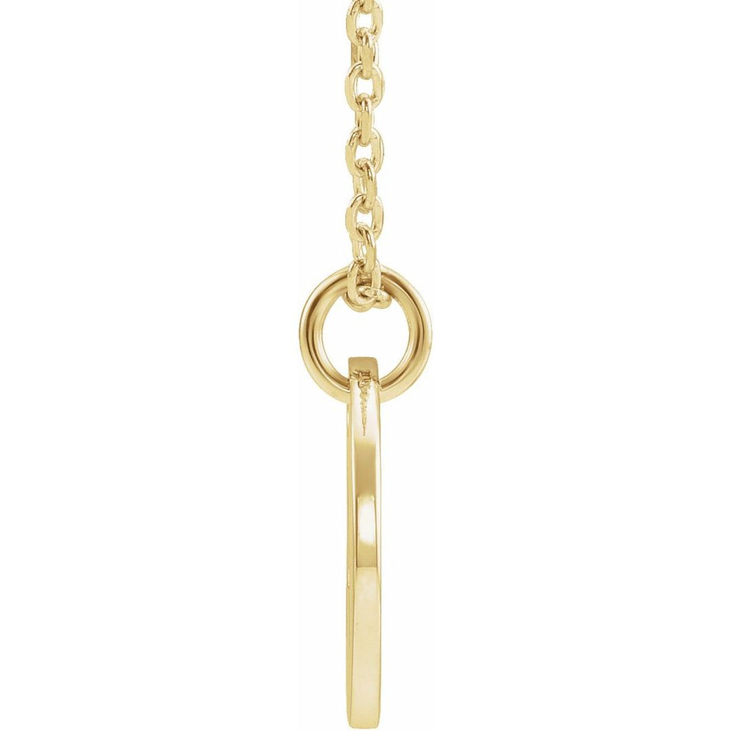 14k Yellow Gold Polished Initial Dangle Necklace W312