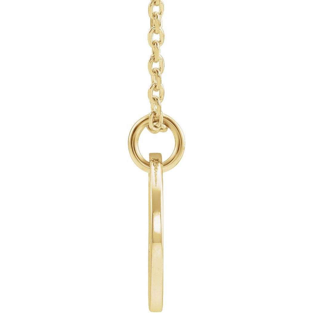 14k Yellow Gold Polished Initial Dangle Necklace W312