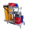 Industrial Housekeeping Janitorial Cart 4 Buckets 1 Wringer 1 Vinyl Bag A13761