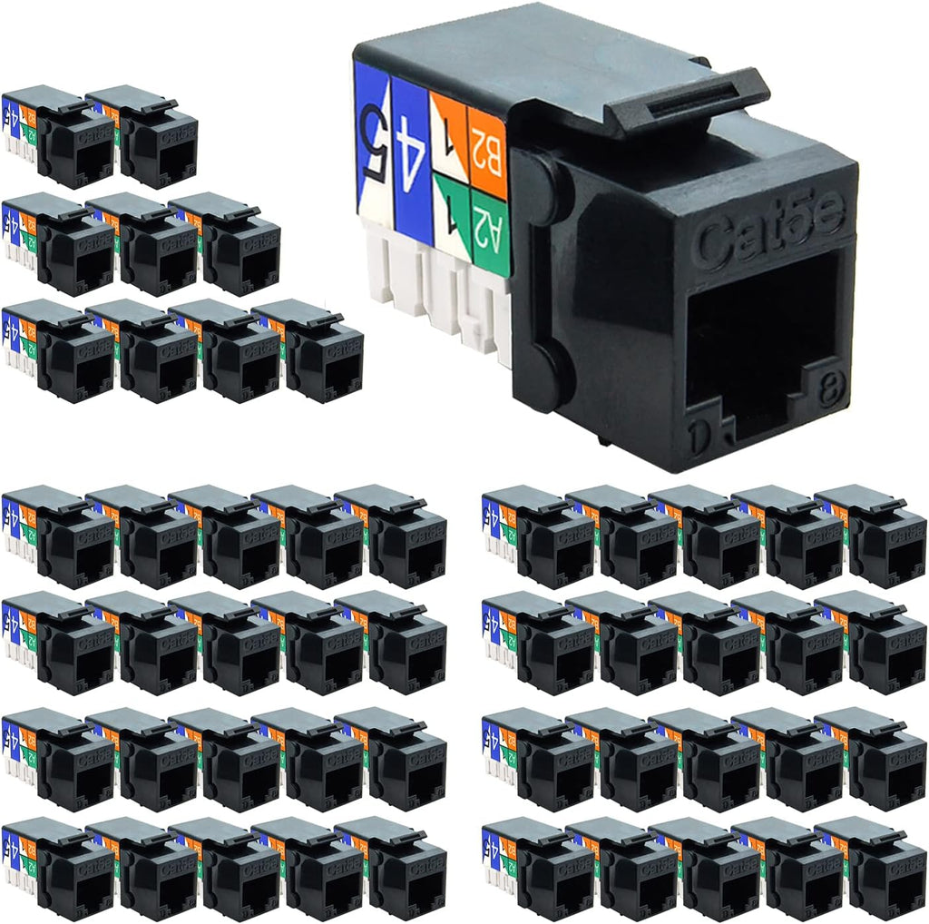 Cat.5E RJ45 Keystone Jacks, 50-Pack, Orange U5174