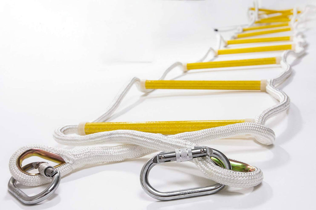 16 ft Flame Resistant Fire Escape Rope Ladder with Hooks Q22926