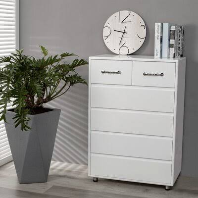 White 6 Drawer Storage Cabinet Y497