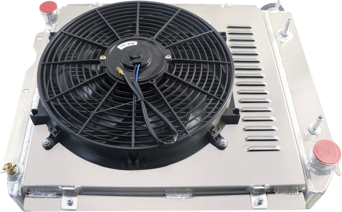4 Row All Aluminum Radiator with 16" Fan Shroud and Thermostat T24808