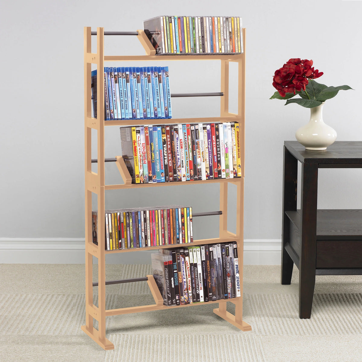Media Storage Rack for CDs, DVDs, BluRays G7777